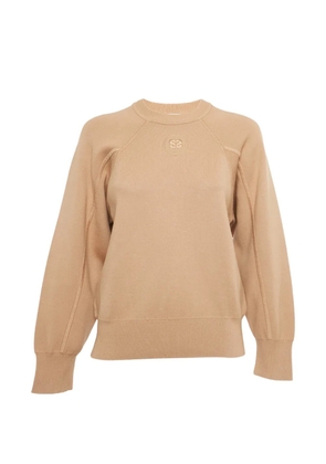 SANDRO logo crew-neck sweater - Neutrals