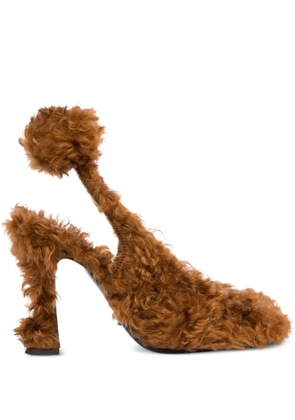 Moschino shearling pumps - Brown