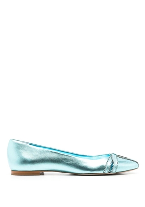 Sarah Chofakian Pati leather ballerina shoes - Blue