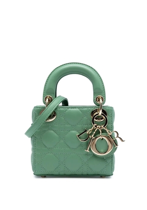 Christian Dior Pre-Owned 2020 Micro Lambskin Cannage Lady Dior satchel - Green