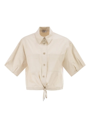 Peserico drawstring-detail shirt - Neutrals