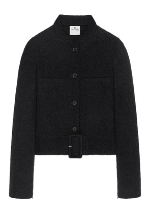 Courrèges buckle-detail tweed jacket - Black