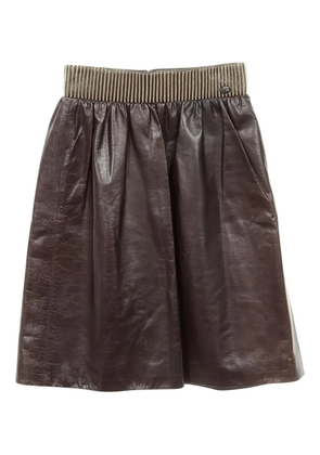 CHANEL Pre-Owned 1986-1988 lambskin skirt - Brown