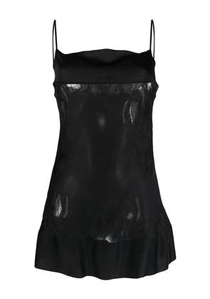 Carine Gilson lace-panelled babydoll slip dress - Black
