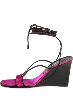 Valentino Garavani Pre-Owned 85mm leather wedge platform pumps - Black