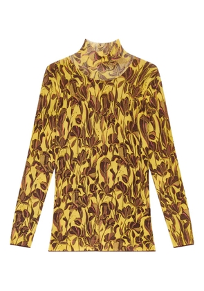 MALIPARMI floral-print turtleneck top - Yellow
