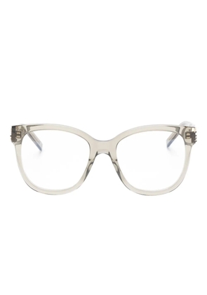 Saint Laurent Eyewear logo-plaque glasses - Brown