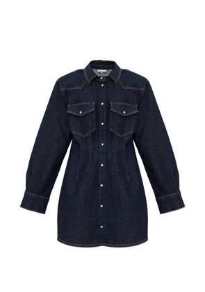 Gestuz long-sleeved chest-pocket mini dress - Blue