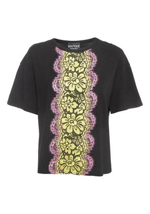 Moschino Pre-Owned lace-detail T-shirt - Black