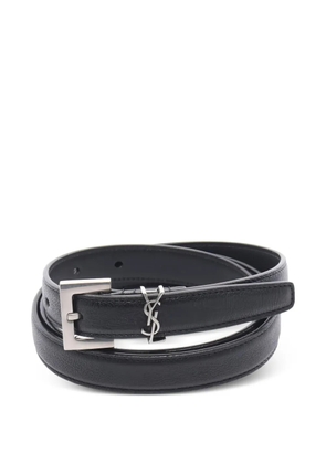 Saint Laurent Pre-Owned 2020s monogram leather belt - Black