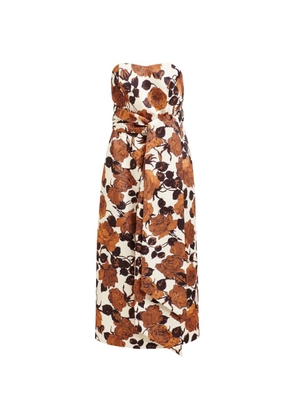 Essentiel Antwerp strapless floral wrap dress - Neutrals