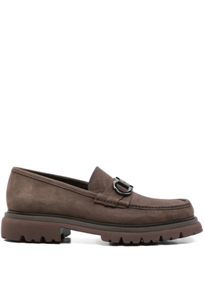 Ferragamo Gancini-buckle loafers - Brown