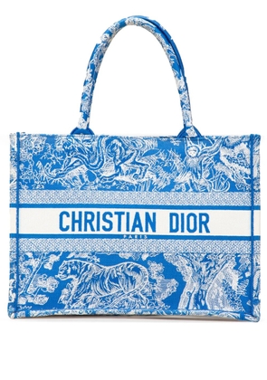 Christian Dior Pre-Owned 2022 Medium Canvas Embroidered Dioriviera Toile De Jouy Book tote bag - Blue