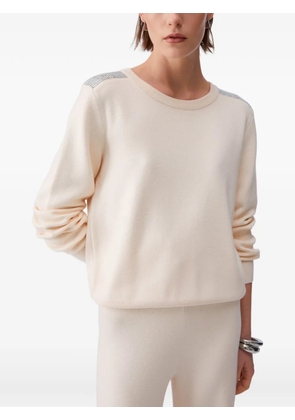 LIU JO beaded crew-neck sweater - Neutrals