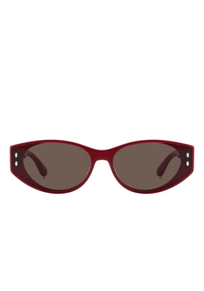 Isabel Marant Eyewear oval-frame studded sunglasses - Red