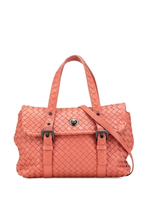 Bottega Veneta Pre-Owned 2012-2025 Leather Intrecciato Flap satchel - Orange
