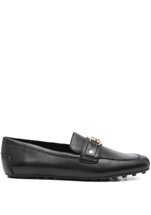 Michael Kors leather logo-plaque loafers - Black
