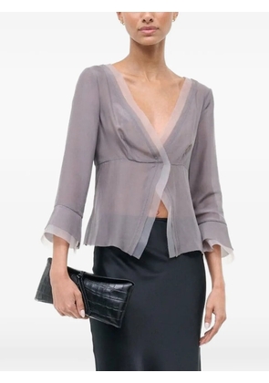 STAUD Jenny ruffle-detail blouse - Grey