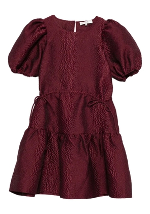 Sea puff-sleeve tiered dress