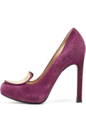 Saint Laurent Pre-Owned 115mm suede pumps - Purple