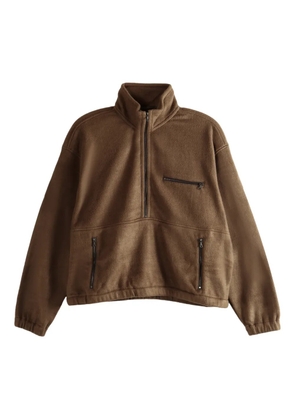 Auralee half-zip fleece sweatshirt - Brown