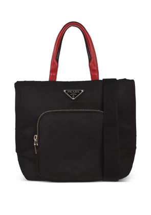 Prada Pre-Owned 2010s logo-plaque tote bag - Black