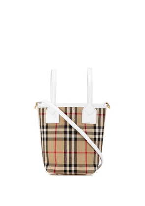 Burberry Pre-Owned 2017-2024 Mini House Check Canvas London Tote satchel - Brown