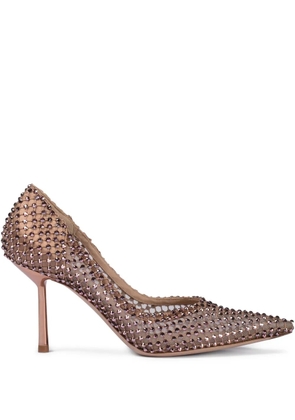 Le Silla 90mm Gilda crystal-embellished mesh pumps - Pink