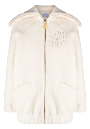 Patou logo-embroidered fleece jacket - Neutrals