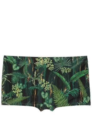 Lygia & Nanny Tijuca leaf-print swimming trunks - Green