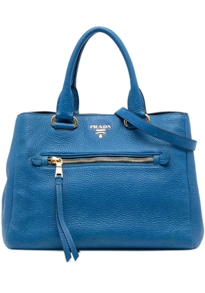 Prada Pre-Owned 2010-2025 Vitello Daino Open Convertible Tote satchel - Blue