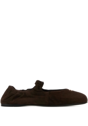 Miu Miu Ruches suede ballerinas - Brown