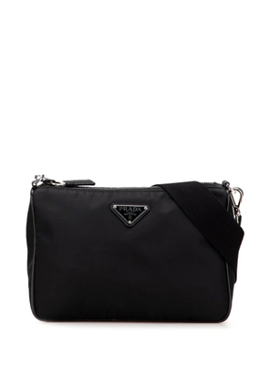 Prada Pre-Owned 2013-2025 Saffiano Trimmed Re Nylon Zip Top crossbody bag - Black