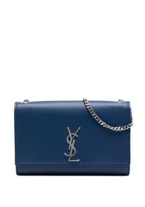 Saint Laurent Pre-Owned 2017 Medium Grain De Poudre Monogram Kate crossbody bag - Blue