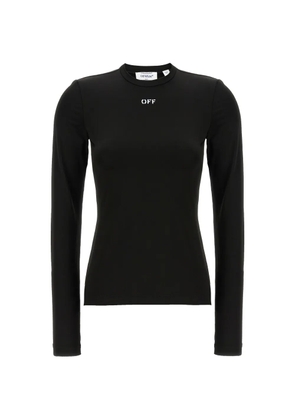 Off-White logo-print crew-neck sweater - Black