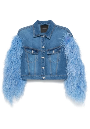 Loulou feather-trim jacket - Blue