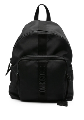 Moschino logo-plaque zip-fastening backpack - Black
