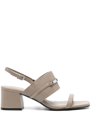 Calvin Klein 45mm slingback leather sandals - Neutrals