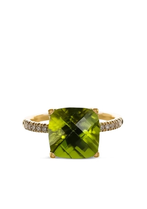 Lisa Nik 18kt yellow gold cushion-cut Peridot ring