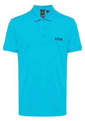 BOSS logo-appliqué short-sleeve polo shirt - Blue