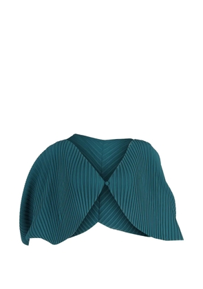 Issey Miyake Pre-Owned pleat shawl-collar jacket - Green
