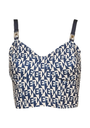 Elisabetta Franchi logo-print strap top - Blue