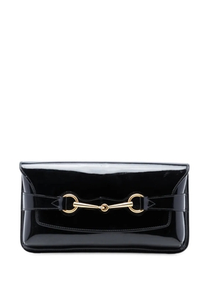 Gucci Pre-Owned 2016-2025 Patent Bright Bit clutch bag - Black