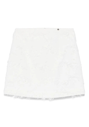 NISSA floral-jacquard skirt - White