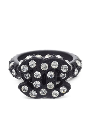 CHANEL Pre-Owned 2002 rhinestone-embellished ring - Black
