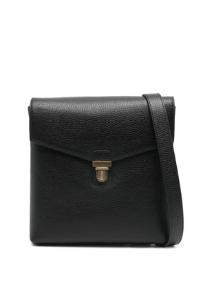 Emporio Armani grained-leather messenger bag - Black