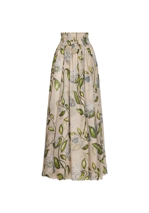 Oscar de la Renta floral chiffon maxi A-line skirt - Neutrals