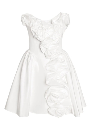 POST MERIDIEM corset ruffled mini dress - White