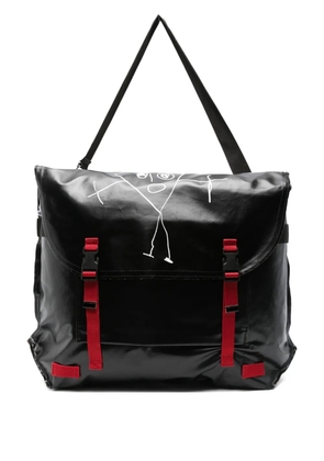 Plan C graphic-print shoulder bag - Black