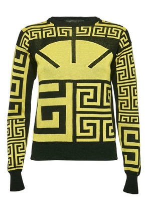 Versace Pre-Owned Greca-pattern knit top - Yellow